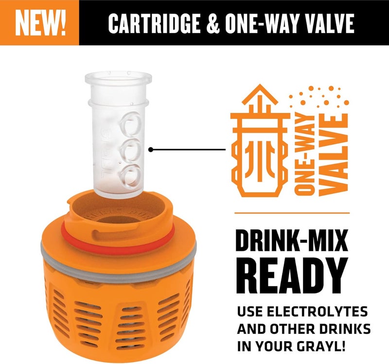 GRAYL GeoPress One-Way Drink Mix Valve - for Electolytes, Mixes, and Flavored Drinks - Image 1